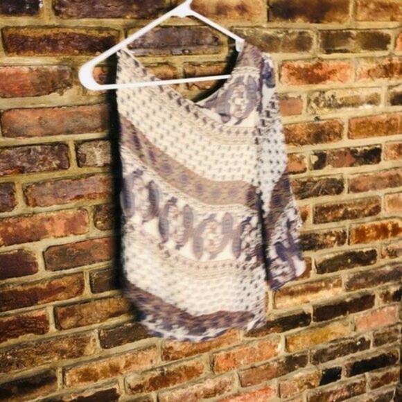 Audrey 3+1 Mixed Media One-Shoulder Blouse Women's Size Small - Picture 9 of 12